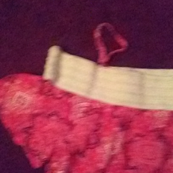 Red print off the shoulder jumper. - Picture 4 of 7